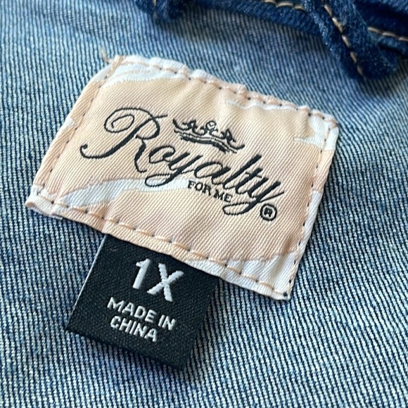 NWT Royalty for Me denim jacket 1X - Picture 6 of 7